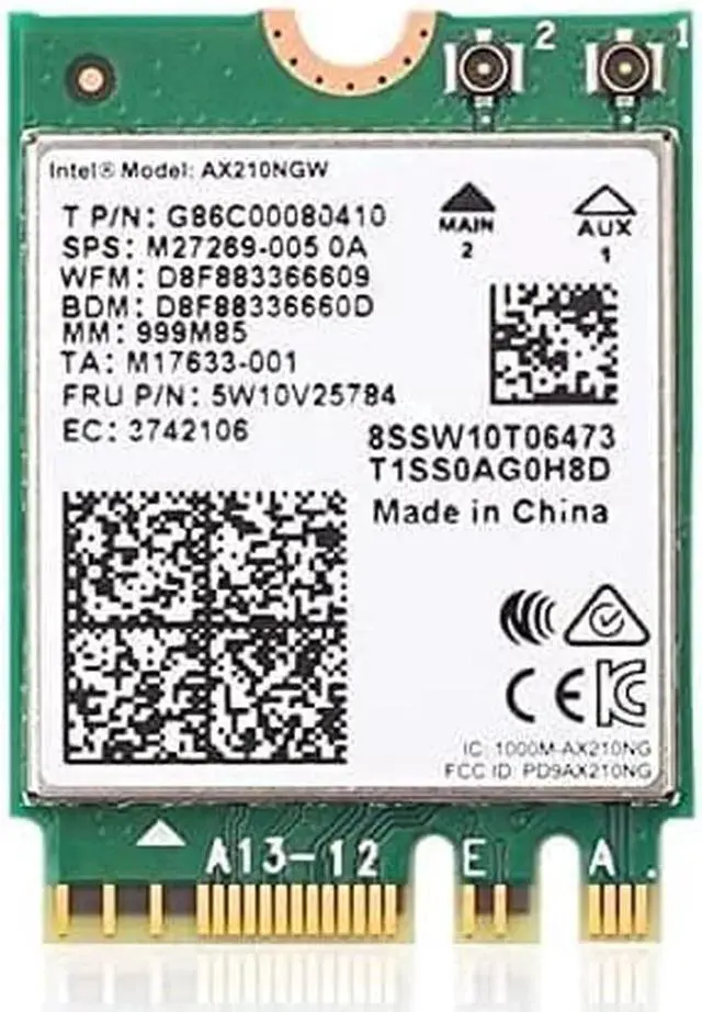Main image of WiFi 6E AX210NGW WiFi Card, 6G/5.8G/2.4Ghz Tri-Band, Bluetooth5.2, 802.11AX Internal Network Card for PC with MU-MIMO, Ultra-Low Latency, Support Windows10,11 (64bit)