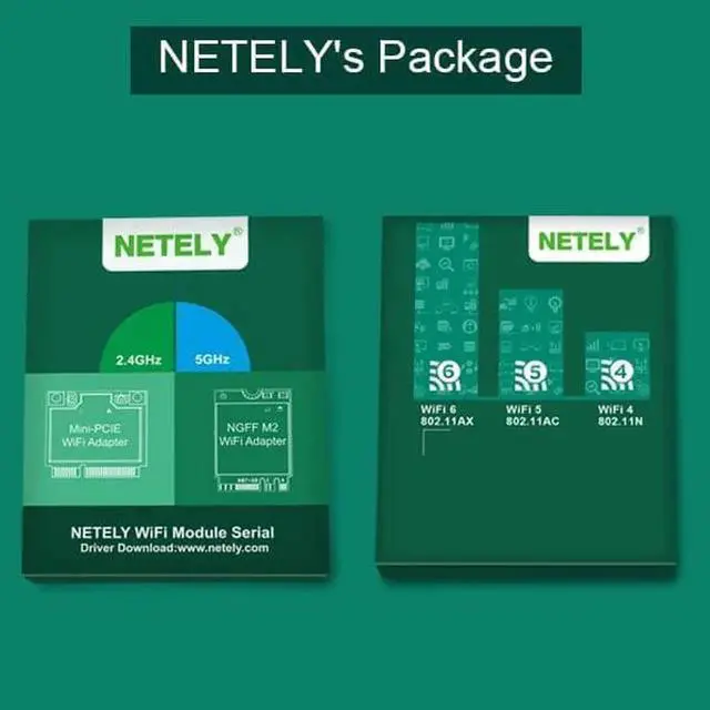 Alt view image 2 of 6 - NETELY Wireless-AC 7265HMW Mini-PCIE Interface WiFi Adapter-Wireless-AC 1200Mbps (2.4GHz 300Mbps & 5GHz 867Mbps) Network Card with WiFi Audio Adapter (Wireless-AC 7265HMW)