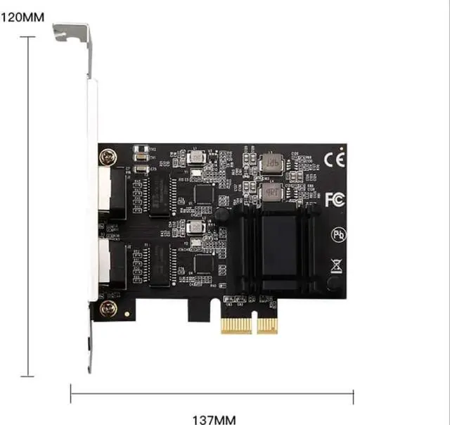 Alt view image 3 of 6 - Gigabit Dual Port Network Card 2*RJ45 LAN Port 10/100/1000/2500Mbps 2.5G Ethernet Controller Support for Desktop 8125BG Chip ESXi PXE Diskless Boot/Soft Routing