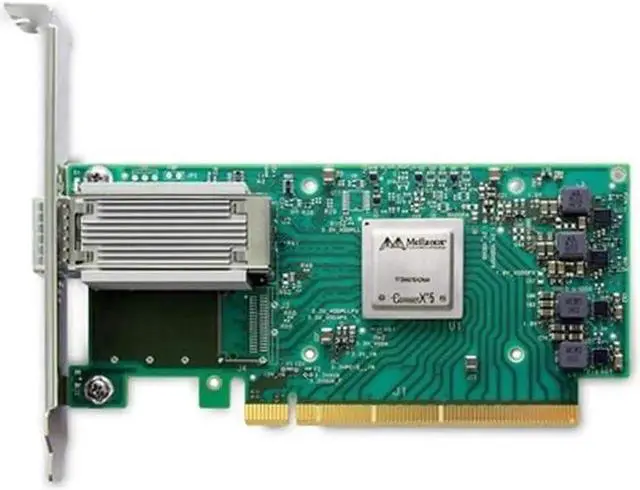 Alt view image 2 of 2 - Mellanox ConnectX-5 EN Network Adapter PCI Express 3.0 x16 Gb Ethernet 10 Gb Ethernet 40 Gb Ethernet Green/Silver (MCX515A-GCAT)