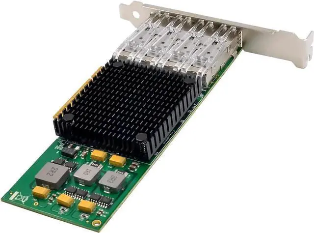 Alt view image 2 of 7 - 10Gb PCI-e 3.0 X8 NIC Network Card,Quad- SFP+ Port, with Broadcom BCM57840 Controller, PCI Express Ethernet LAN Adapter Support Windows Server/Linux/VMware