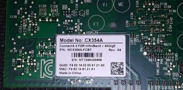 Alt view image 2 of 3 - Mellanox MCX354A-FCBT CONNECTX-3 Vpi 40GBE PCIE3.0 X8 8GT/S 2-Ports Qsfp FDR Ib 56GB/S CONNECT-3 Adp