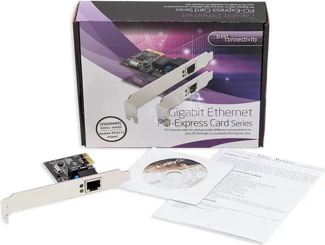 Alt view image 2 of 7 - Syba SD-PEX24009 Gigabit LAN Network NIC PCIe x1 Card Black