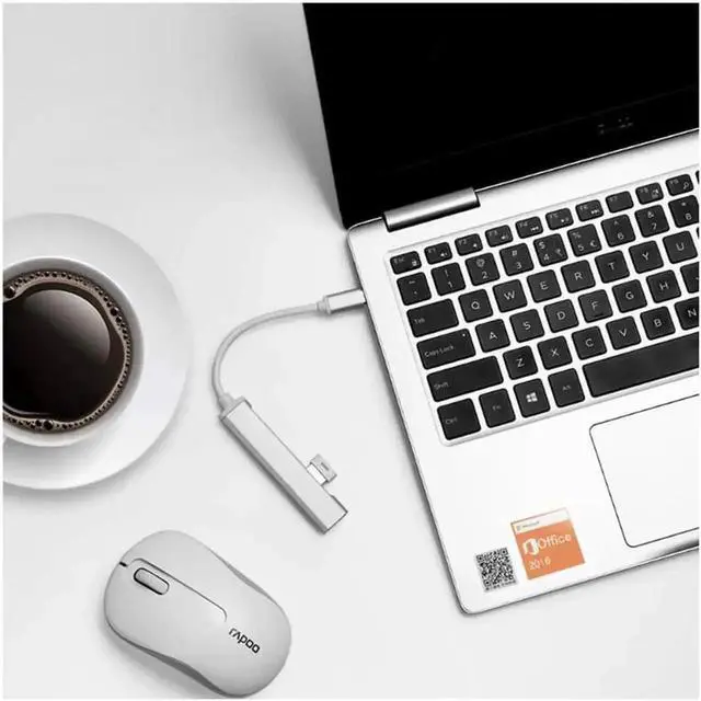 Alt view image 2 of 7 - USB3.0 Hub with 4 Port USB 3.0, Portable Hub for PC, Laptop, USB Flash Drives, and Mobile Hard Disk and Other USB A Devices-Silver