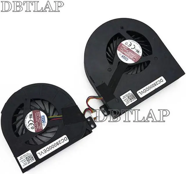 Alt view image 2 of 6 - CPU + GPU Video Fan for DELL Precision M4800 Laptop Fan BATA0715R5ML PN01 DC28000DEVL 00WGVF BATA0815R5H PN02 DC28000DDVL 02K3K7