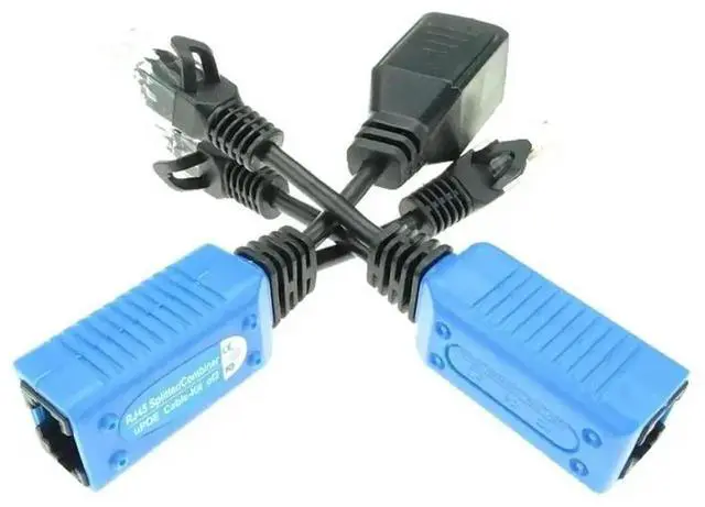 Alt view image 3 of 3 - 1pair RJ45 splitter combiner uPOE cable, two POE camera use one net cable POE Adapter Cable Connectors Passive Power Cable