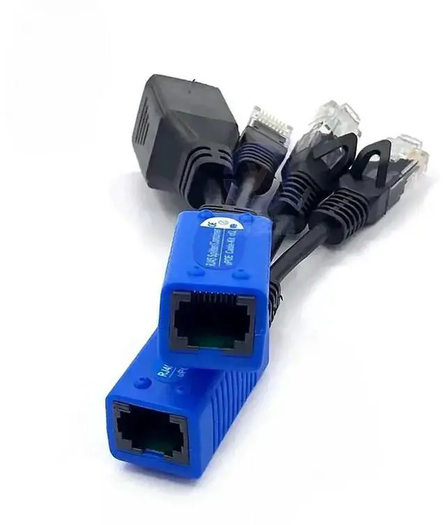 Alt view image 2 of 3 - 1pair RJ45 splitter combiner uPOE cable, two POE camera use one net cable POE Adapter Cable Connectors Passive Power Cable