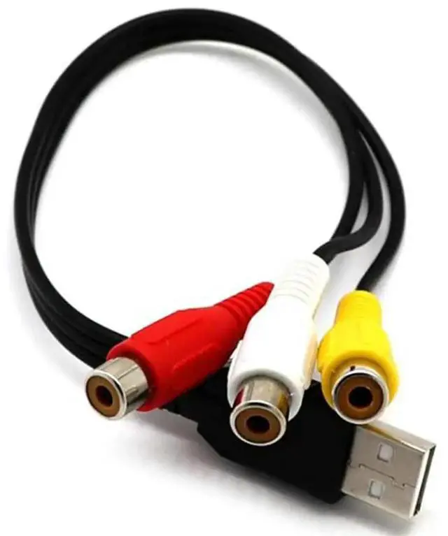 Alt view image 2 of 3 - 3X USB To 3RCA Cable USB Female To 3 RCA Rgb Video AV Composite Adapter Converter Cable Cord Connector Lead