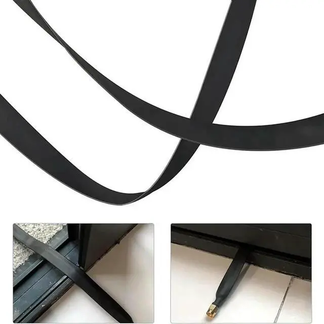 Alt view image 2 of 3 - 2X Lora Flat Cable SMA Male To SMA Female Window And Door Feed Thru Coaxial Cable Extension Adapter For Lora Wifi