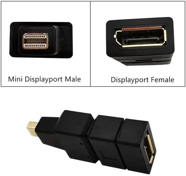 Alt view image 2 of 4 - Displayport to Mini DisplayPort 4K Adapter Displayport 1.2 Cable Adapter DP Female to Mini DP Male Extender Converter 4K@60Hz