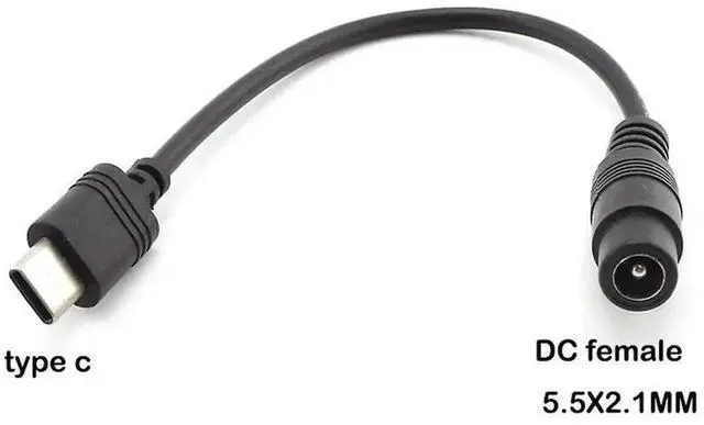 Main image of 16cm DC Type-c Female To 5.5*2.1 Female Cables 5.5mmx2.1mm Power Jack DC Power Conector 5.5x2.1 Adapter USB Type C Converter