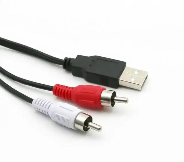 Main image of Dual RCA Male To USB Male A Composite Adapter Audio Video Data Extension Cable 1pc