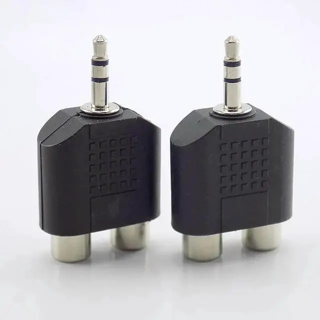Main image of 3.5 mm Jack Stereo AUX male to 2 RCA Female Audio Cable Adapter for Computer Speaker Earphone Headphone Y Splitter Connector L19