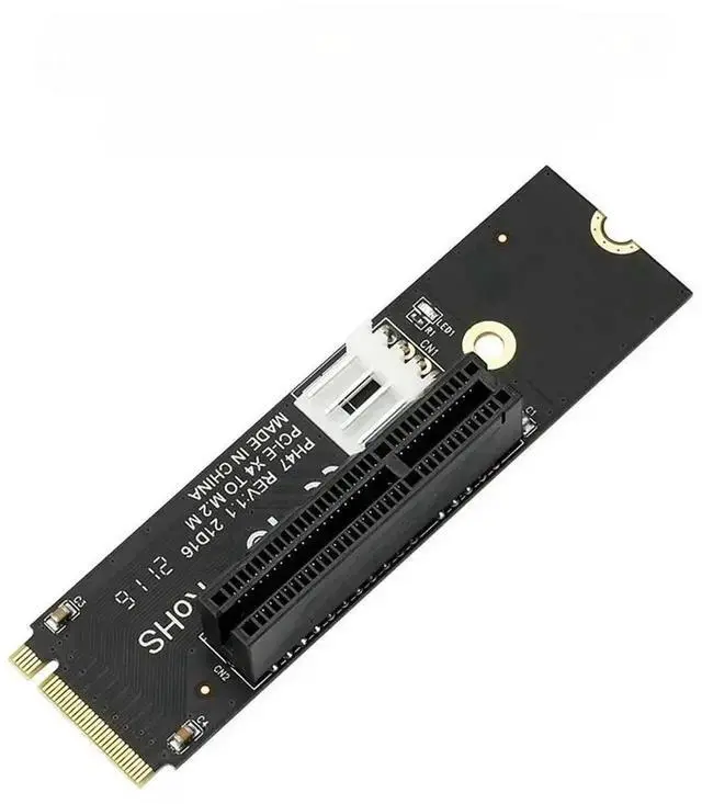 Main image of PCI-E 4X Riser Card with LED Indicator, M.2 to PCIe X4 Adapter, SATA Power Riser for Bitcoin Miner Mining, NGFF M Key