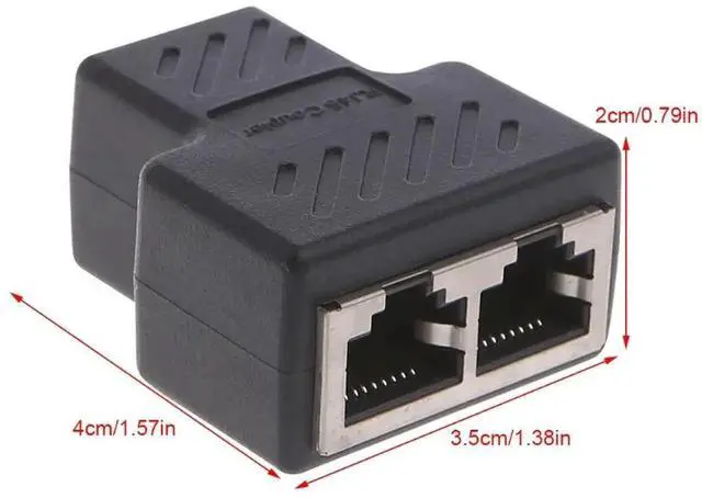 Alt view image 3 of 4 - Ethernet Splitter Rj45 Cable Coupler 1 to 2 Female Adapter High Speed Internet Lan Network Connector 2 Ports
