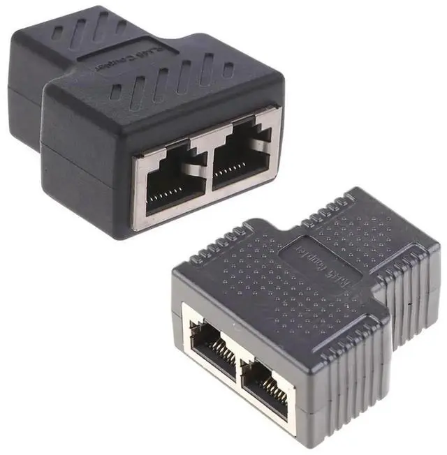 Alt view image 2 of 4 - Ethernet Splitter Rj45 Cable Coupler 1 to 2 Female Adapter High Speed Internet Lan Network Connector 2 Ports