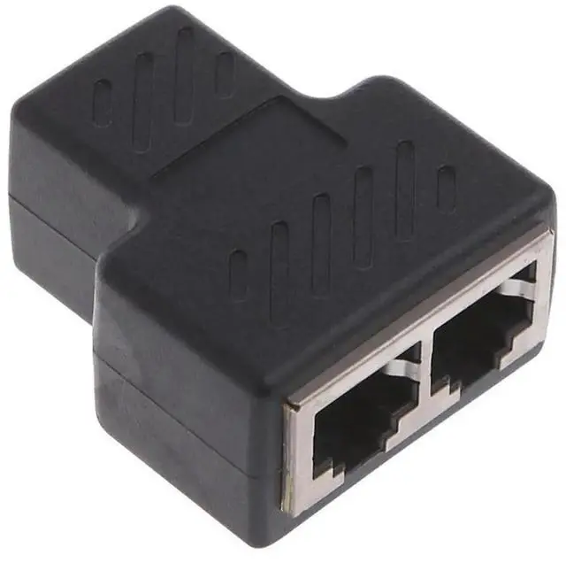 Main image of Ethernet Splitter Rj45 Cable Coupler 1 to 2 Female Adapter High Speed Internet Lan Network Connector 2 Ports