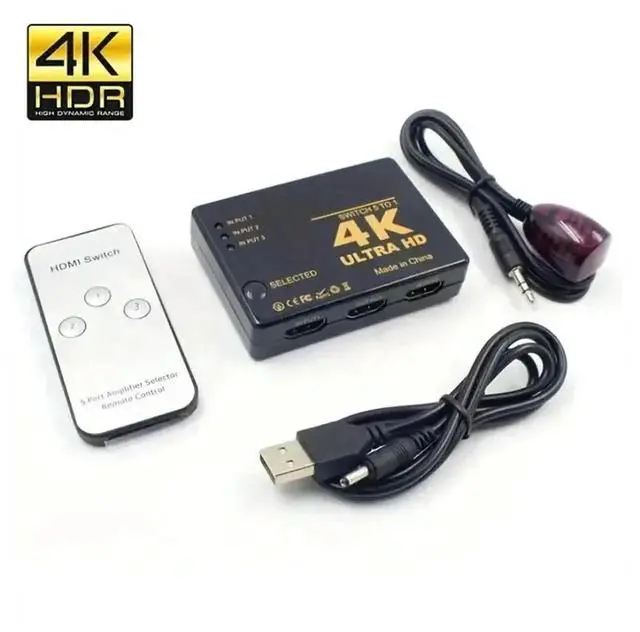 Alt view image 4 of 4 - 4K Switcher HDMI-compatible Switch 3 in 1 out HD 1080P Video Cable Splitter 1x3 Hub Adapter Converter for PS4/3 HDTV PC TV Box