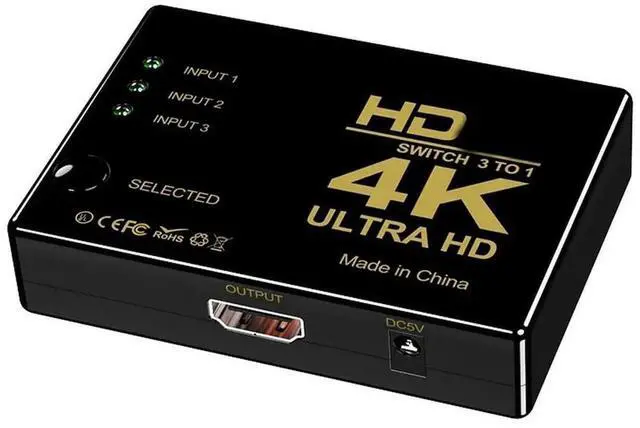 Main image of 4K Switcher HDMI-compatible Switch 3 in 1 out HD 1080P Video Cable Splitter 1x3 Hub Adapter Converter for PS4/3 HDTV PC TV Box