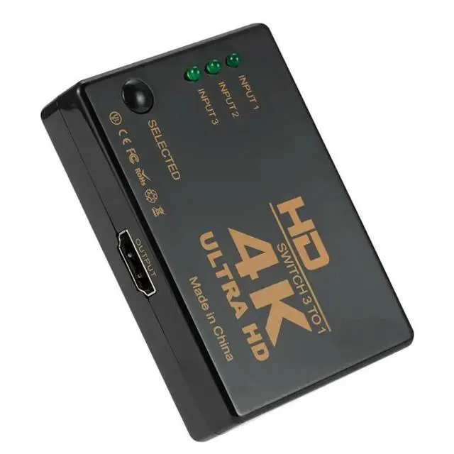 Alt view image 4 of 4 - 4K Switcher 3 In 1 Out HDMI-compatible Switch Full HD 1080P Video Cable Splitter 1x3 Hub Adapter Converter For TV Box HDTV PC