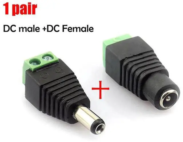Alt view image 3 of 3 - 1 Pair DC Male Female Jack Plug Connector 2.1x5.5 mm Power Supply Adapter BNC for CCTV Camera LED Strip Lamp Lighting Lights