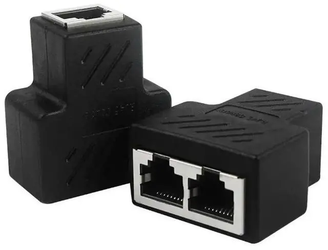 Alt view image 3 of 3 - Ethernet Adapter Lan Cable Extender Splitter for Internet Connection Cat5 RJ45 Splitter Coupler Contact Modular Plug