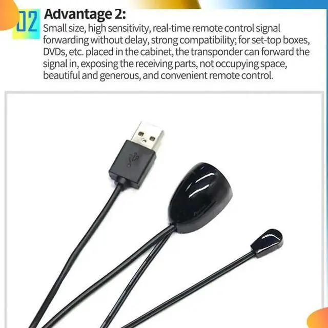 Main image of 5X IR Extender Infrared IR Remote Control Receiver USB IR Receiver Adapter Transmitter For Cable Box Stereo Receiver