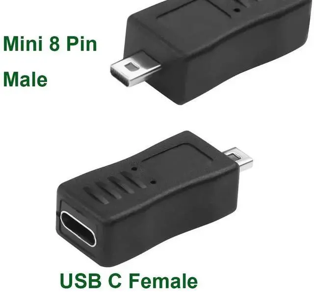 Main image of 1pc Mini USB 8 Pin Male to USB Type C Female Convertor Adapter Connector Power Charge Data Sync for MP3 Digital Camera