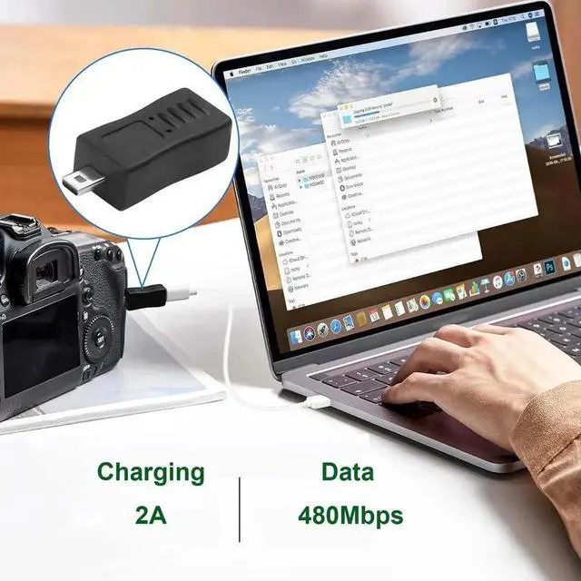 Alt view image 3 of 4 - 1pc Mini USB 8 Pin Male to USB Type C Female Convertor Adapter Connector Power Charge Data Sync for MP3 Digital Camera