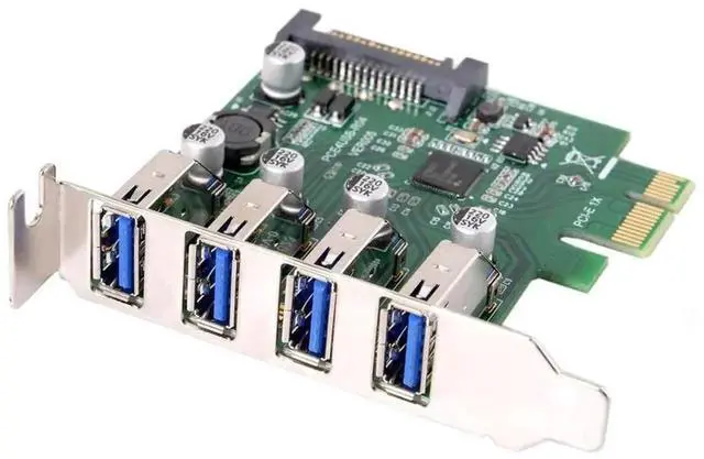 Main image of Low Profile 4 Ports PCI-E to USB 3.0 HUB PCI Express Expansion Card Adapter 5Gbps USB1.1/2.0/3.0 Operating Systems