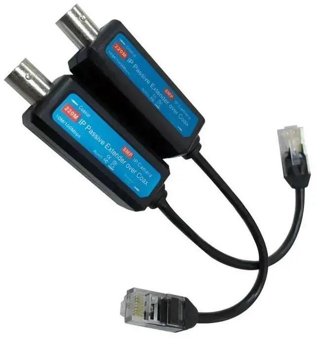 Alt view image 2 of 3 - Transmit IP Camera signal over Existing Coaxial Cable at 100Mbps 1 - CH Passive IP Extender over Coax