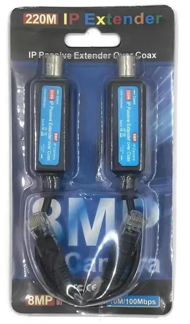 Alt view image 3 of 3 - Transmit IP Camera signal over Existing Coaxial Cable at 100Mbps 1 - CH Passive IP Extender over Coax