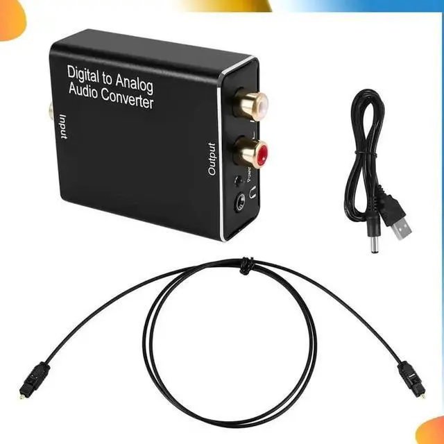 Main image of Digital To Analog Audio Converter,DAC Digital SPDIF Optical To Analog L/R RCA & 3.5Mm AUX Stereo Audio Adapter