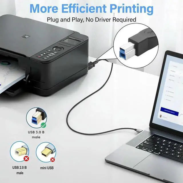 Alt view image 3 of 4 - USB Type C 3.1 Female to USB 3.0 B Male Data Adapter Connector Converter 5Gbps for Printer External Hard Drivers Laptop