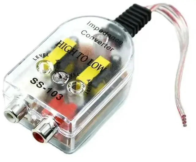 Main image of Car Speaker To RCA Level Adaptor High To Low Sockets Auto Line Out Audio Comverter Sound Subwoofer Amplifier Adjustable