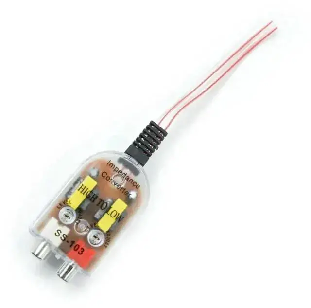 Alt view image 3 of 3 - Car Speaker To RCA Level Adaptor High To Low Sockets Auto Line Out Audio Comverter Sound Subwoofer Amplifier Adjustable