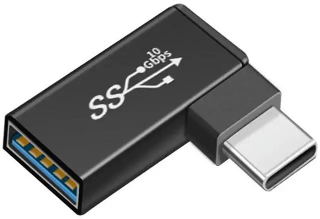 Main image of 2pcs Right Left Angle 90 Degree USB Type C 3.1 Male to USB 3.0 A Female 10Gbps Data Charging Adapter Connector for Laptop Phone