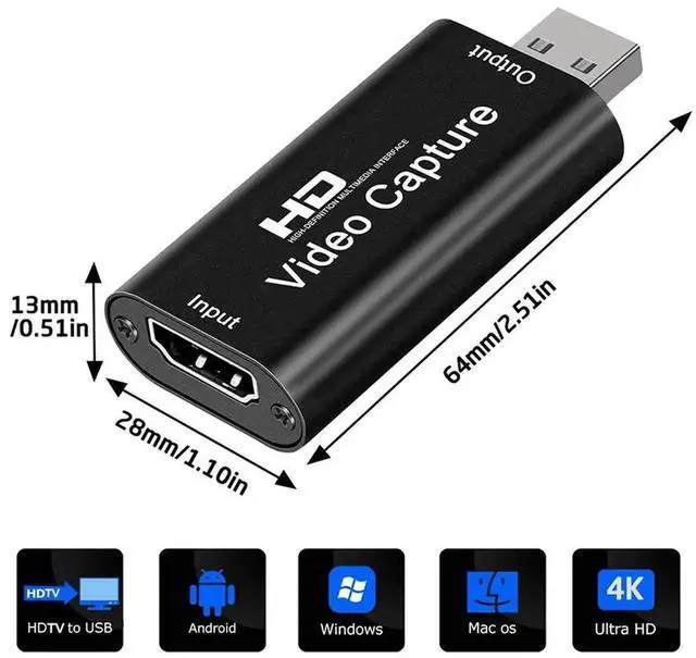 Alt view image 2 of 4 - l HDMI-compatible 4K to USB2.0 Video Capture Card Video Grabber Record Box for PS4 Game DVD Camera Recording Live Streaming