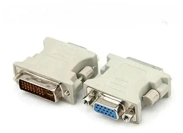 Alt view image 3 of 3 - Connector Computer Monitor Video White Plastic Durable DVI 24+1 To VGA Female Multi-Purpose Converter Adapter Mini