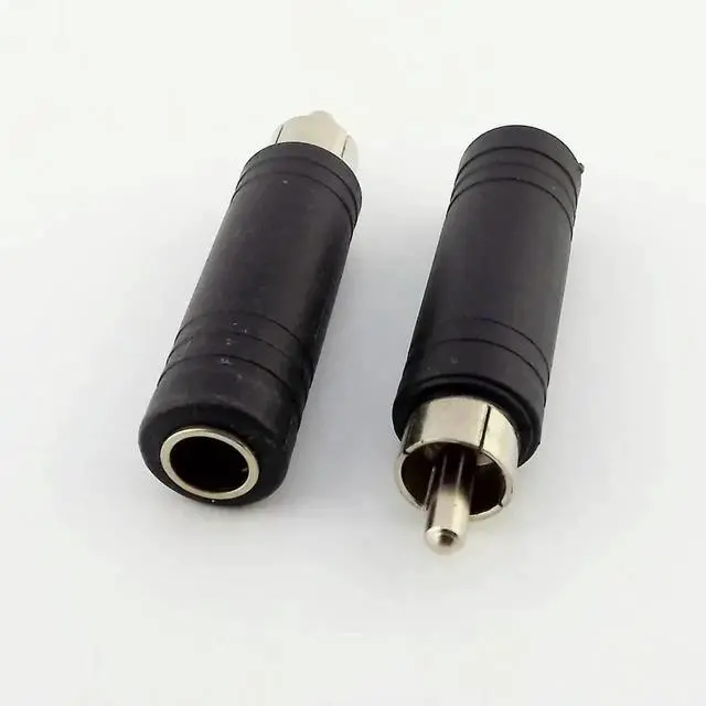Alt view image 4 of 4 - 10pcs RCA Phono Male Plug To 6.35mm 1/4" Female MONO Audio AV Adapter Converter Connector Converter