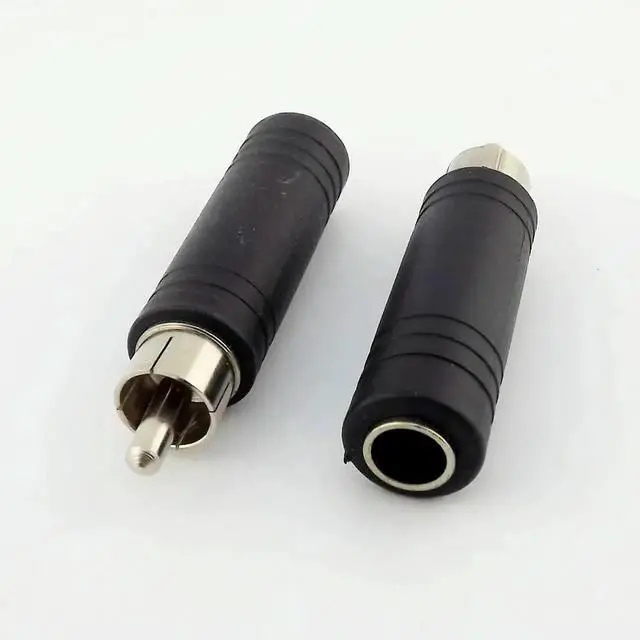Main image of 10pcs RCA Phono Male Plug To 6.35mm 1/4" Female MONO Audio AV Adapter Converter Connector Converter