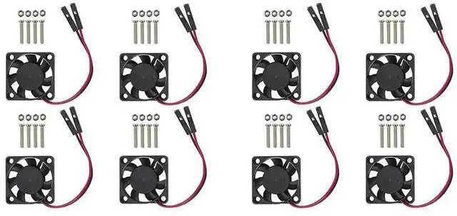 Alt view image 2 of 3 - 8PCS Brushless CPU Cooling Fan Heatsink Cooler Radiator 3.3V 5V For Raspberry Pi4 Pi3 B+, Pi 3, Pi 2, Pi 1 B+