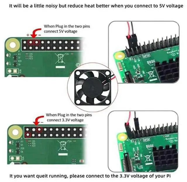 Alt view image 3 of 3 - 8PCS Brushless CPU Cooling Fan Heatsink Cooler Radiator 3.3V 5V For Raspberry Pi4 Pi3 B+, Pi 3, Pi 2, Pi 1 B+