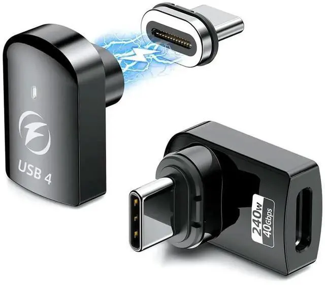 Main image of 2PCS 240W Magnetic USB C Adapter, USB C Magnetic Adapter 24Pin, 40Gbps Fast Charge Data for Thunderbolt 3/4,MacBook Pro Rich