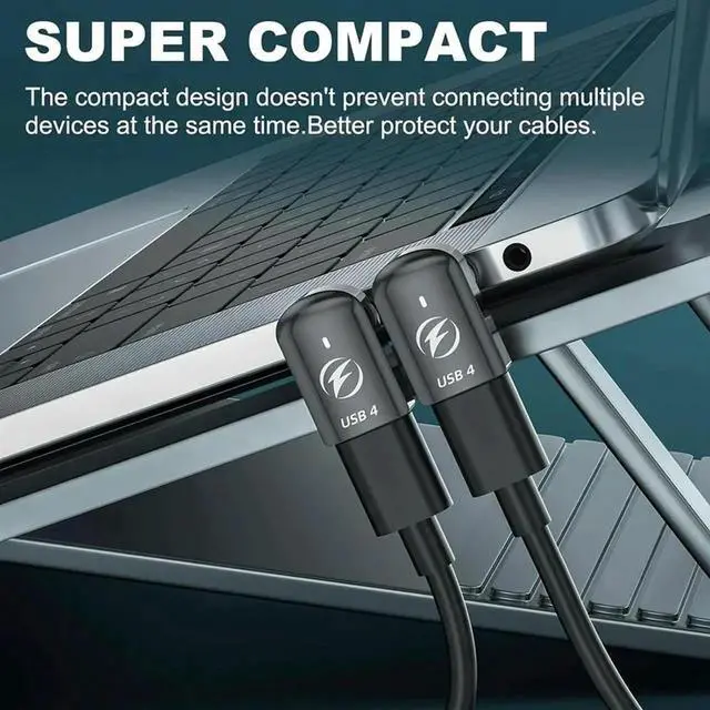 Alt view image 3 of 3 - 2PCS 240W Magnetic USB C Adapter, USB C Magnetic Adapter 24Pin, 40Gbps Fast Charge Data for Thunderbolt 3/4,MacBook Pro Rich