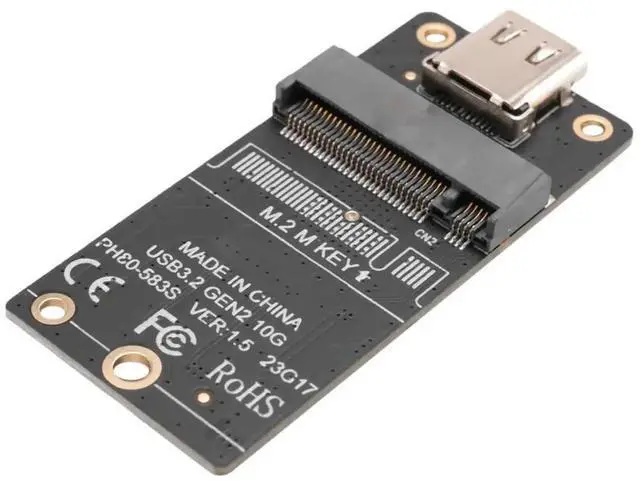 Main image of M.2 to Type-C SSD Enclosure Adapter M2 NVME HDD Enclosure Interposer Board JMS583 Chip 10Gbps Support 2230 2242 2260 SSD