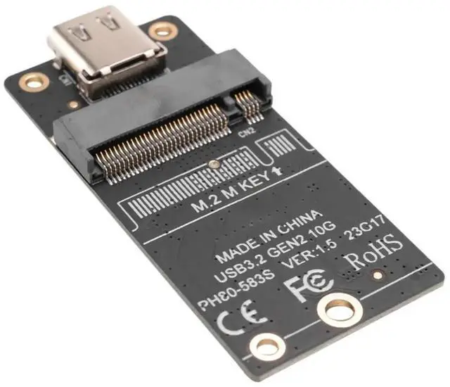 Alt view image 3 of 3 - M.2 to Type-C SSD Enclosure Adapter M2 NVME HDD Enclosure Interposer Board JMS583 Chip 10Gbps Support 2230 2242 2260 SSD