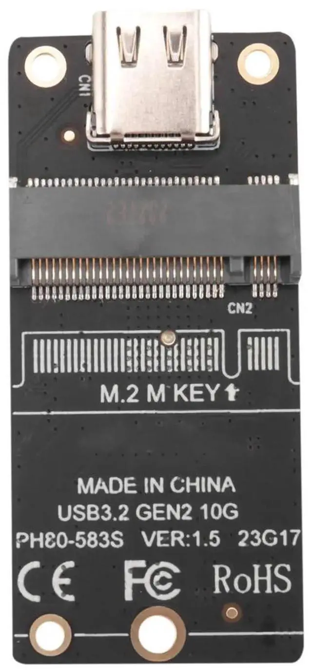Alt view image 2 of 3 - M.2 to Type-C SSD Enclosure Adapter M2 NVME HDD Enclosure Interposer Board JMS583 Chip 10Gbps Support 2230 2242 2260 SSD