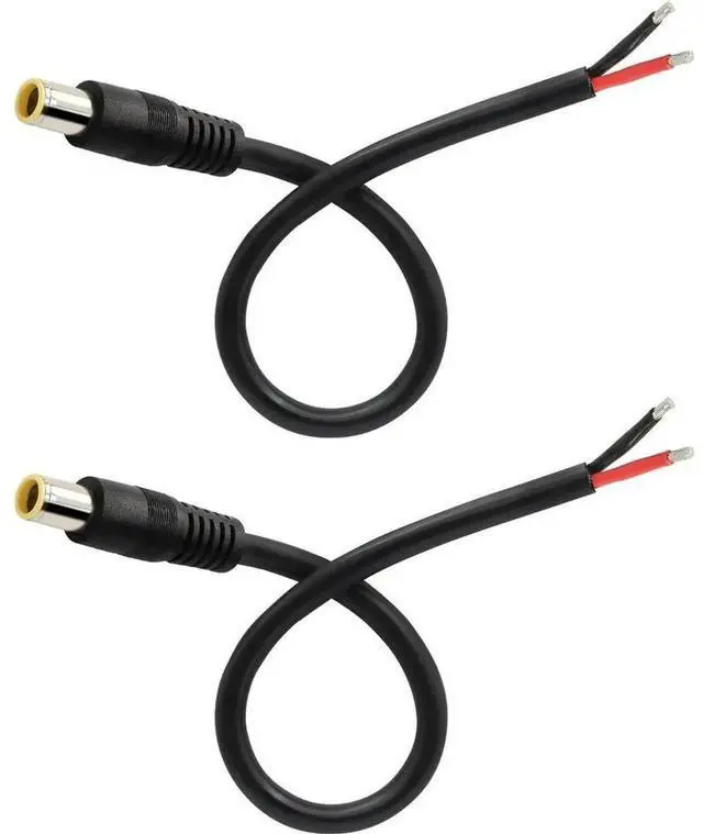 Alt view image 3 of 3 - FOR 2 Pcs DC7909 Power Pigtails Cable, 12V DC 8mm Male Plug to Bare Wire Open End Power Wire Supply Repair Cable, 16AWG DC 7.9 x 5.5