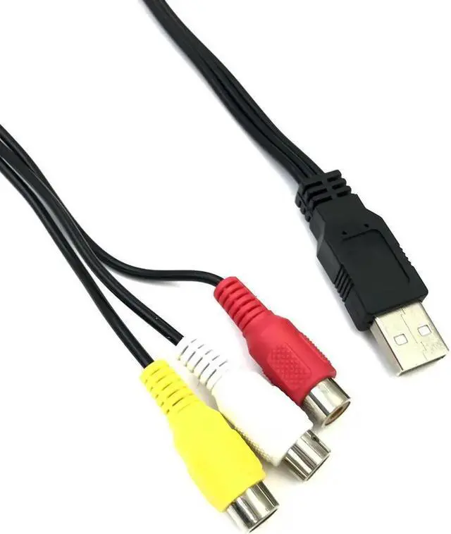 Alt view image 3 of 3 - FOR USB Male to 3RCA RGB Female AV Audio Video Composite Cable Cord Adapter Converter Connector Component Lead RCA Cable